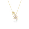 JASMINE DIAMOND AND MOTHER OF PEARL DOUBLE FLOWER NECKLACE