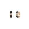 LOVE IN VERONA DIAMOND AND BLACK ENAMEL HOOP EARRINGS