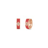 LOVE IN VERONA DIAMOND AND CORAL ENAMEL HOOP EARRINGS