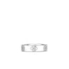 The LOVE IN VERONA ETCHED FLOWERS NARROW RING by Roberto Coin features embossed floral details spaced around the silver band, shown against a plain white background.