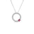 LOVE IN VERONA PAVE DIAMOND AND RUBY CIRCLE NECKLACE