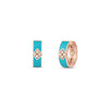 LOVE IN VERONA DIAMOND AND CYAN ENAMEL HOOP EARRINGS