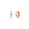 LOVE IN VERONA DIAMOND AND WHITE ENAMEL HOOP EARRINGS