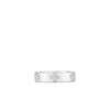 The LOVE IN VERONA NARROW DIAMOND ACCENT RING by Roberto Coin features 18K gold with a smooth band and evenly spaced diamond-accented four-petal flower motifs, centered on a plain white background.
