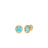 The VENETIAN MEDALLIONS SMALL STUD EARRINGS by Roberto Coin feature turquoise centers, 18K yellow gold rope borders, and small diamonds arranged in a floral design with gold backings.