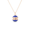 ART DECO MOSAIC BLUE LAPIS AND DIAMOND SPHERE LONG NECKLACE