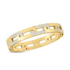 NAVARRA LARGE ALTERNATING DIAMOND LINK WIDE BANGLE