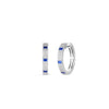 OBELISCO PAVE DIAMOND AND BLUE SAPPHIRE HOOP EARRINGS