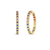 OBELISCO PAVE DIAMOND AND MIXED SAPPHIRE HOOP EARRINGS