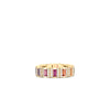 OBELISCO PAVE DIAMOND AND MIXED SAPPHIRES RING