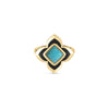 PALAZZO DUCALE CARNIVAL AMAZONITE AND BLACK ENAMEL FLOWER RING