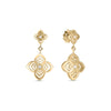 PALAZZO DUCALE CARNIVAL DIAMOND AND POLISHED FINISH FLOWER DANGLE EARRINGS