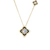 PALAZZO DUCALE CARNIVAL BLACK ENAMEL, DIAMOND, AND MOTHER OF PEARL FLOWER NECKLACE