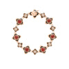 PALAZZO DUCALE CARNIVAL BLACK ENAMEL, DIAMOND, AND RED AGATE FLOWER BRACELET
