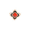 PALAZZO DUCALE CARNIVAL BLACK ENAMEL, AND RED AGATE FLOWER RING