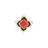 PALAZZO DUCALE CARNIVAL BLACK ENAMEL, AND RED AGATE FLOWER RING