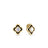 PALAZZO DUCALE CARNIVAL BLACK ENAMEL AND MOTHER OF PEARL FLOWER STUD EARRINGS