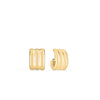 DESIGNER GOLD WIDE RIDGED EARRINGS
