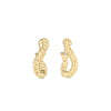 DESIGNER GOLD TWISTED HINGE BACK HOOP EARRINGS