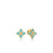 VENETIAN PRINCESS DIAMOND AND CYAN ENAMEL FLOWER STUD EARRINGS