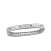 PRINCESS DIAMOND AND BLUE SAPPHIRE SATIN FINISH BANGLE