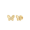 JASMINE DIAMOND AND SATIN FINISH BUTTERFLY STUD EARRINGS