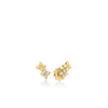 LOVE IN VERONA DIAMOND AND POLISHED FINISH DOUBLE FLOWER STUD EARRINGS