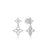 DIAMOND PRINCESS OUTLINE TAPERED FLOWER DROP EARRINGS