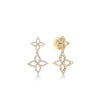 DIAMOND PRINCESS OUTLINE TAPERED FLOWER DROP EARRINGS