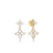 DIAMOND PRINCESS OUTLINE TAPERED FLOWER DROP EARRINGS