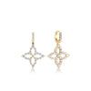 DIAMOND PRINCESS OUTLINE LARGE TAPERED FLOWER DROP EARRINGS