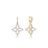 DIAMOND PRINCESS OUTLINE LARGE TAPERED FLOWER DROP EARRINGS