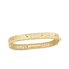 PRINCESS DIAMOND AND EMERALD SATIN FINISH BANGLE