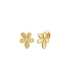 JASMINE DIAMOND AND SATIN FINISH FLOWER STUD EARRINGS