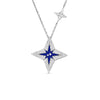 STARDUST MEDIUM PAVE DIAMOND AND BLUE CERAMIC STAR NECKLACE