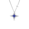 STARDUST LARGE PAVE DIAMOND AND BLUE CERAMIC STAR NECKLACE