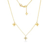 LOVE IN VERONA DIAMOND AND POLISHED FLOWER STATION DANGLE NECKLACE