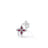 The Roberto Coin DIAMOND PRINCESS OUTLINE TAPERED FLOWER BYPASS RING features marquise-cut red center stones, clear accents, and an open band reflecting a graceful floral silhouette.