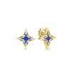 STARDUST SMALL DIAMOND AND BLUE CERAMIC STAR STUD EARRINGS