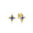 STARDUST SMALL DIAMOND AND BLUE CERAMIC STAR STUD EARRINGS