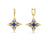 STARDUST MEDIUM DIAMOND AND BLUE CERAMIC STAR DANGLE EARRINGS