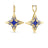 STARDUST LARGE DIAMOND AND BLUE CERAMIC STAR DANGLE EARRINGS