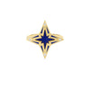 STARDUST SMALL DIAMOND AND BLUE CERAMIC STAR RING