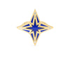 STARDUST MEDIUM DIAMOND AND BLUE CERAMIC STAR RING