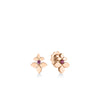 LOVE IN VERONA RUBELLITE SPLIT FLOWER STUD EARRINGS