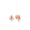 LOVE IN VERONA DIAMOND AND RUBELLITE SPLIT FLOWER STUD EARRINGS