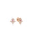 LOVE IN VERONA PAVE DIAMOND AND RUBELLITE SPLIT FLOWER STUD EARRINGS