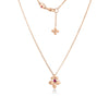 LOVE IN VERONA RUBELLITE DOUBLE FLOWER NECKLACE