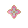 VENETIAN PRINCESS DIAMOND AND RHODONITE LARGE FLOWER RING
