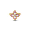 VENETIAN PRINCESS DIAMOND AND RHODONITE FLOWER RING